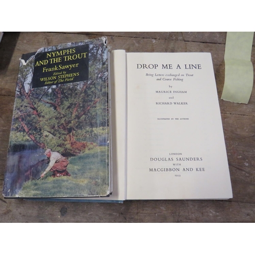 193 - 2 fishing books-Drop me a line by Maurice Ingram & Nymphs by Frank Sawyer