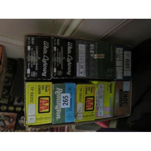 265 - 250 assorted 12 gauge clay cartridges