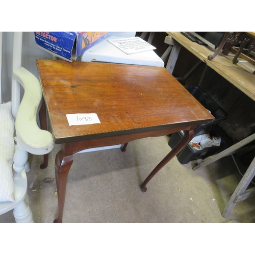 1033 - Mahogany & inlaid card table