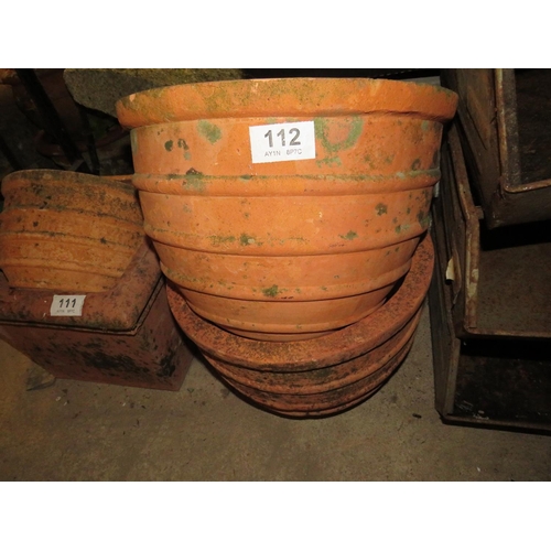 112 - Pair circular terracotta pots