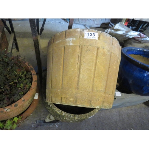 123 - 2 reconstituted stone plantpots