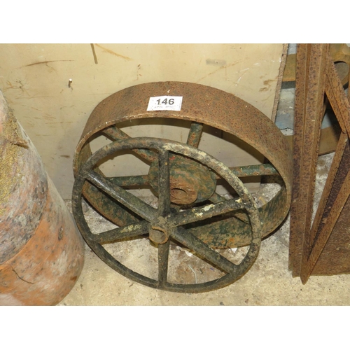 146 - 2 cast iron wheels