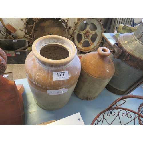 177 - 2 salt glazed jars