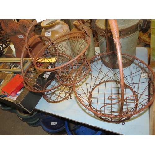 179 - 3 graduated metal baskets