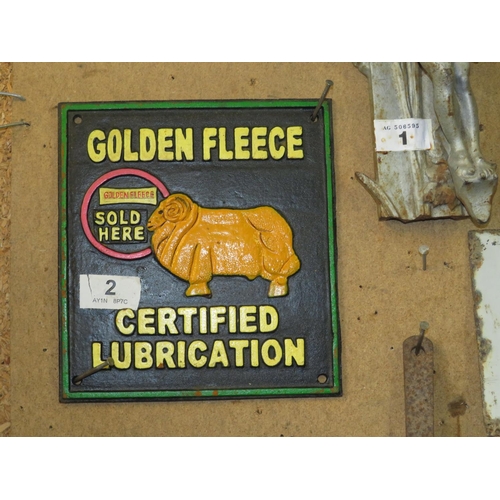 2 - Cast iron Golden Fleece sign 10