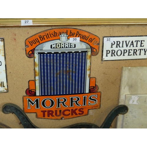 30 - Enamel on iron sign-High Morris truck sign 22