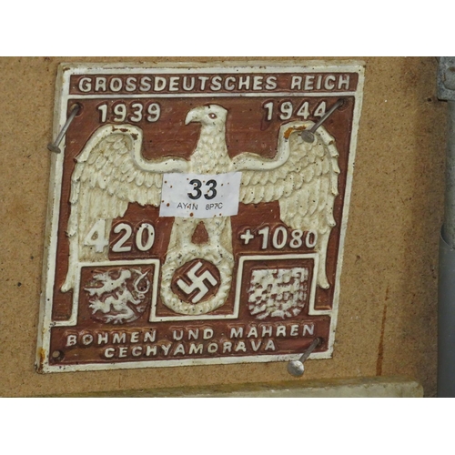 33 - German cast iron sign 8