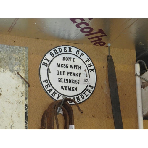 42 - Cast iron Peaky Blinder sign diameter 10