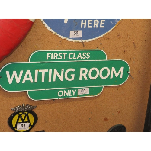 60 - Cast iron Waiting Room sign length 23