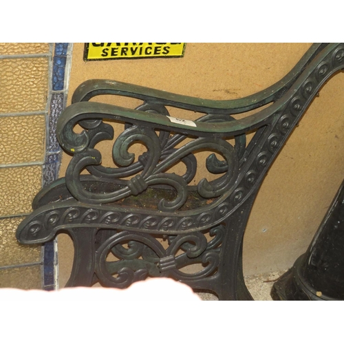 62 - Pair cast iron bench ends