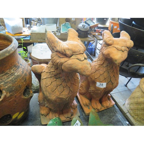 78 - Pair terracotta dragon 20