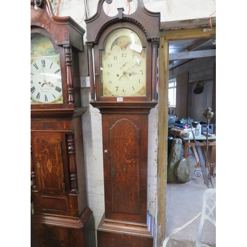 7ft oak enamel face 8 day clock with second hand & moon movement