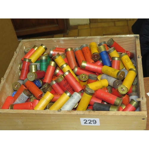 229 - Wooden box approx 250 cartridges