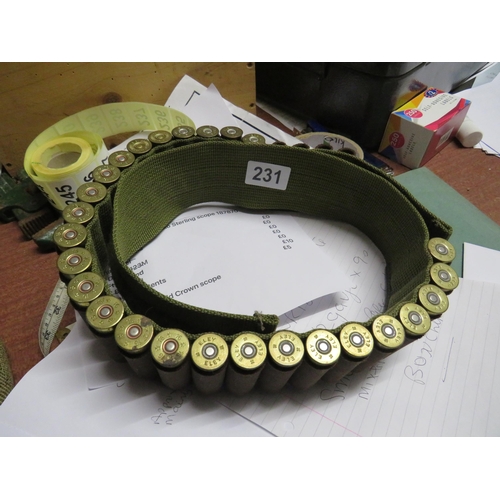 231 - 16 gauge cartridge belt with some cartridges