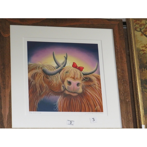 3 - Ltd edition print Highland cattle