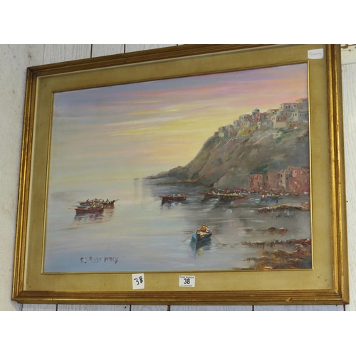 38 - De Rosa Vince oil on canvas fishing port 19