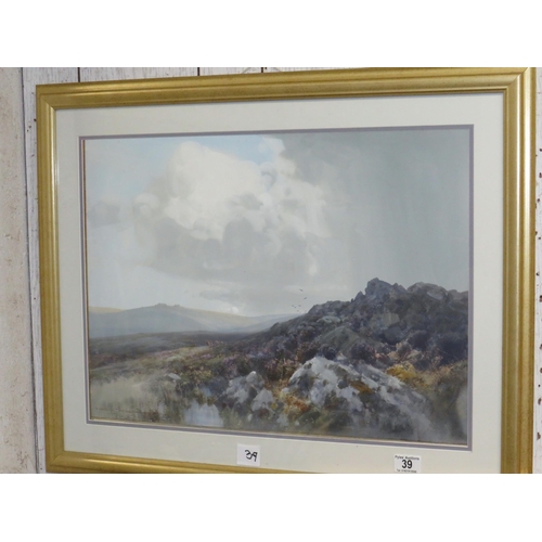 39 - F J Widgery signed watercolour Dartmoor 17