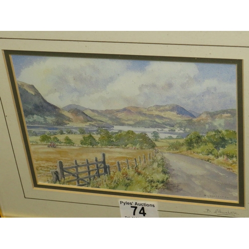 74 - B Claughton signed watercolour Lakeland scene