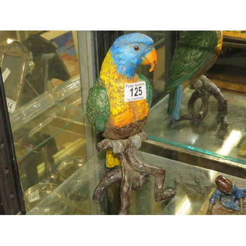 125 - Bergman cold painted bronze parrot height 11