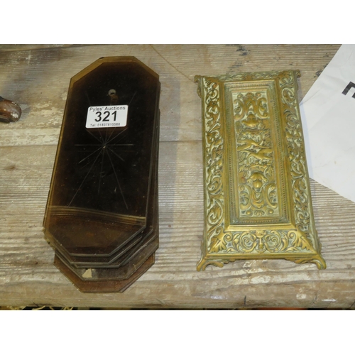 321 - 8 glass door plaques & brass stand