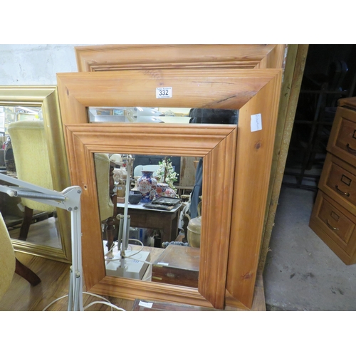 332 - 3 pine framed mirrors