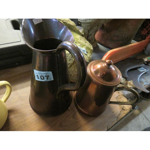 107 - 2 copper jugs