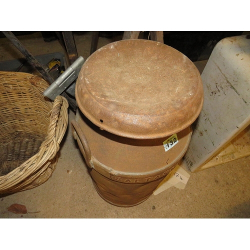 132 - Iron 10 gallon milk churn