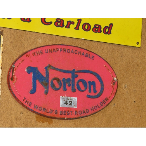 42 - Cast iron Norton sign 13