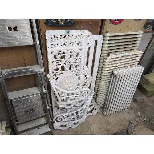 81 - Cast iron bench seat