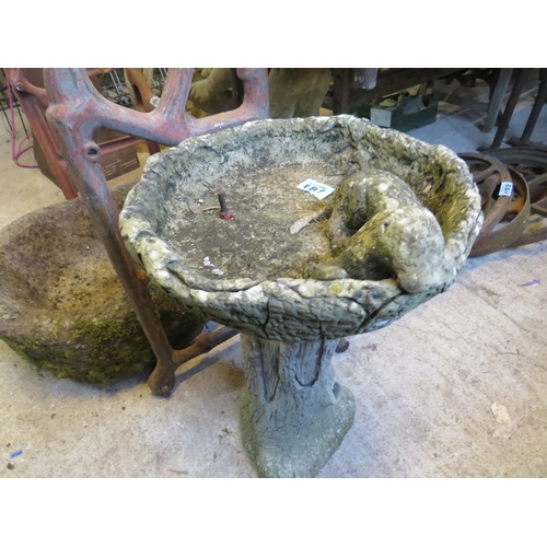 187 - Reconstituted stone birdbath 23