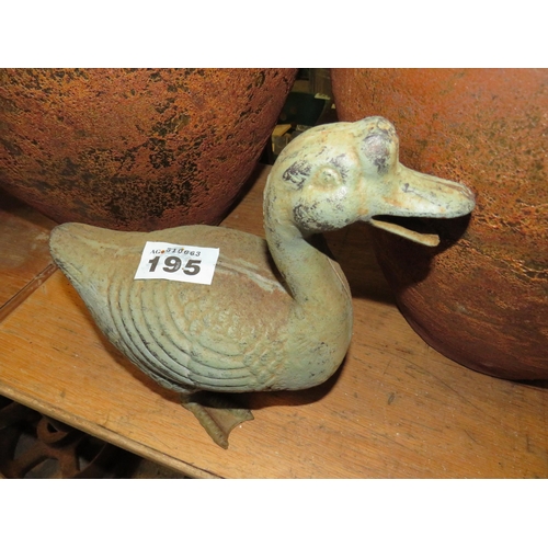 195 - Cast iron duck