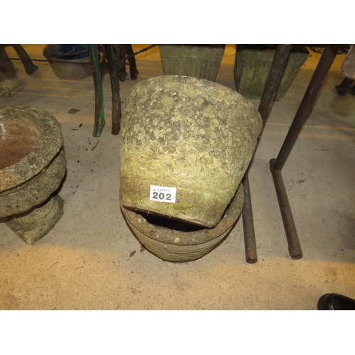 202 - Pair reconstituted stone pots