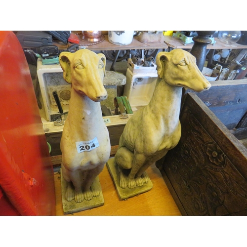 204 - Pair stoneware whippets