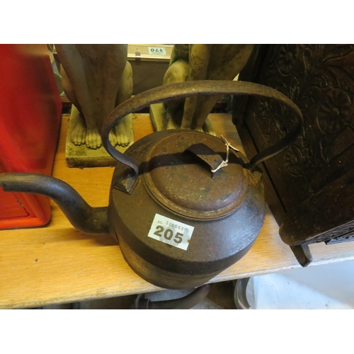 205 - Cast iron kettle