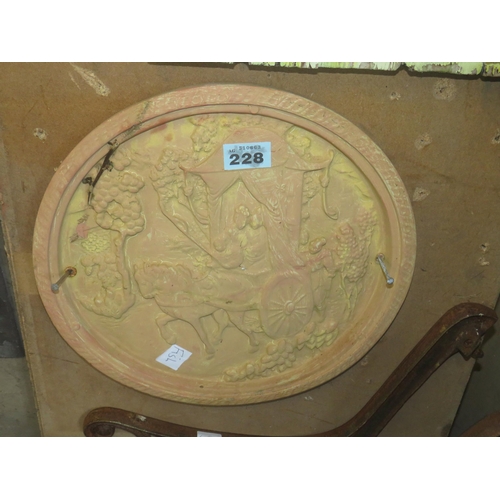 228 - Terracotta circular plaque diameter 17