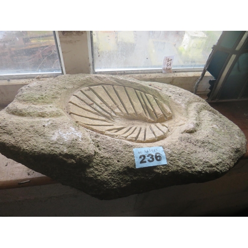 236 - Granite carved fossil