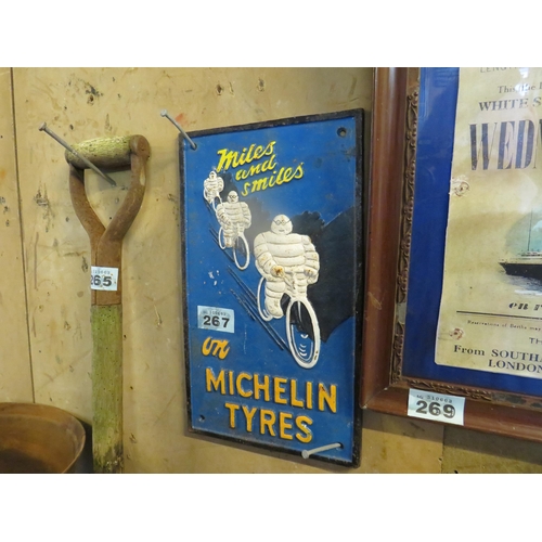 267 - Cast iron Michelin tyre sign 14