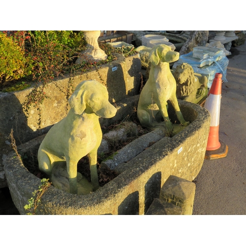 372 - Pair stoneware labradors height 28