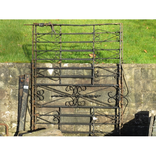 301 - Pair wrought iron gates & posts for a 10ft opening