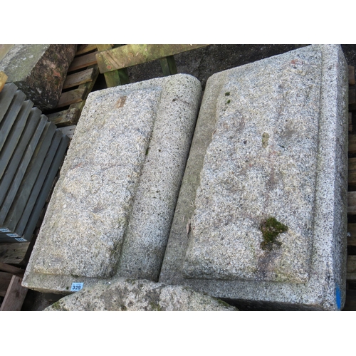 329 - 2 granite plinths 3ft x 21