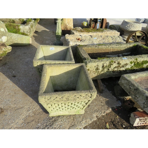 479 - Pair stoneware square planters 15