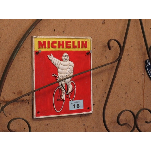 18 - Cast iron Michelin sign 9.5