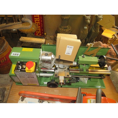 166 - As new Warco mini lathe with attachments