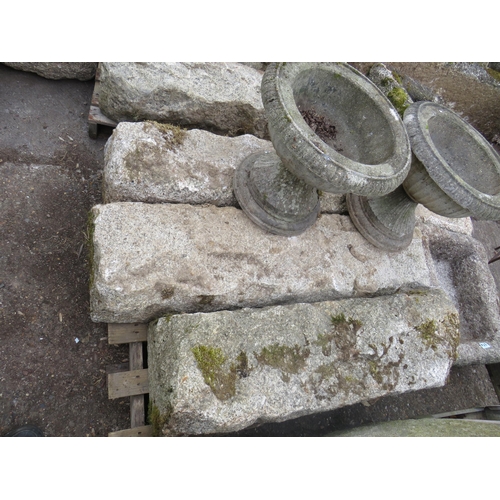 364 - 3 granite gate posts