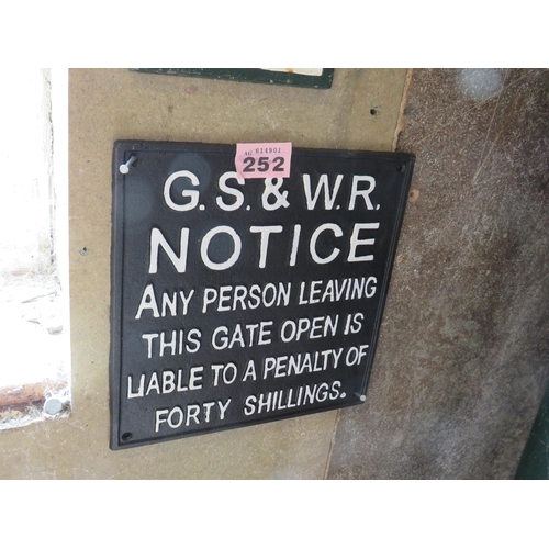 252 - Cast iron sign 10