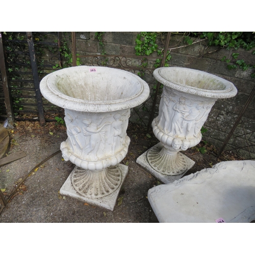265 - Pair Derby style urns 23.5