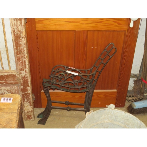 589 - Pair cast iron bench ends