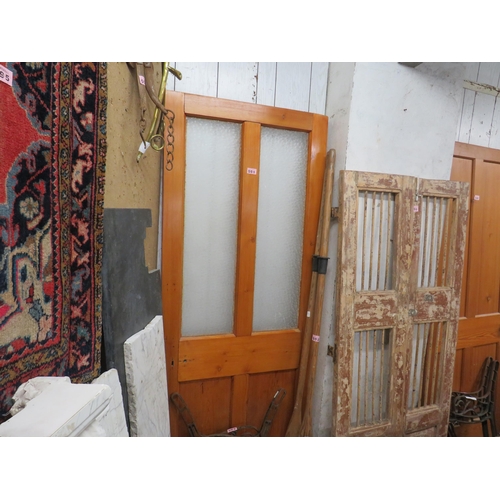 591 - Victorian stripped pine door 7ft x 35.5