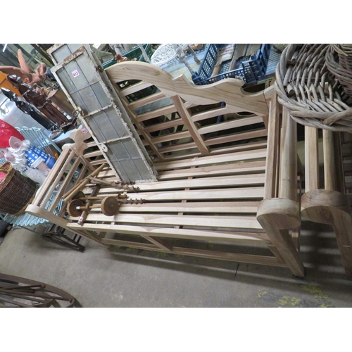 612 - Teak hardwood 3 seater bench seat