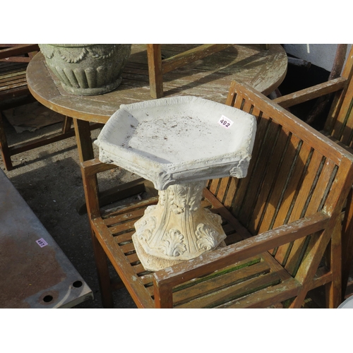 492 - Reconstituted stone birdbath